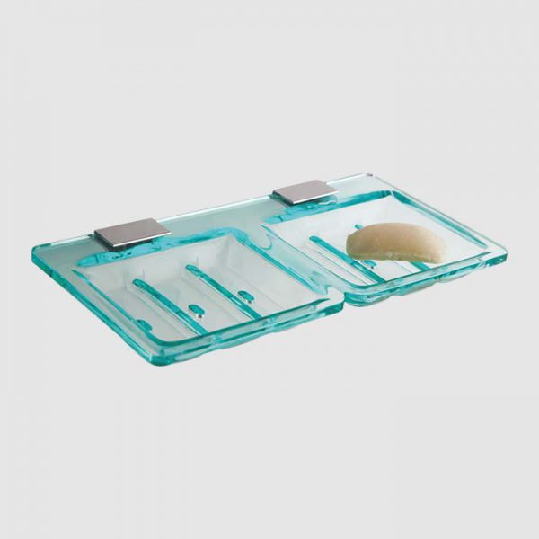 RE-206 Double Soap Dish Square (with Brass Basket)